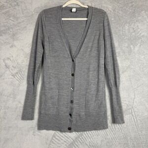 ✨ 2/$35 J. Crew Classic Merino Wool Grey Cardigan Sweater Button Front Pockets